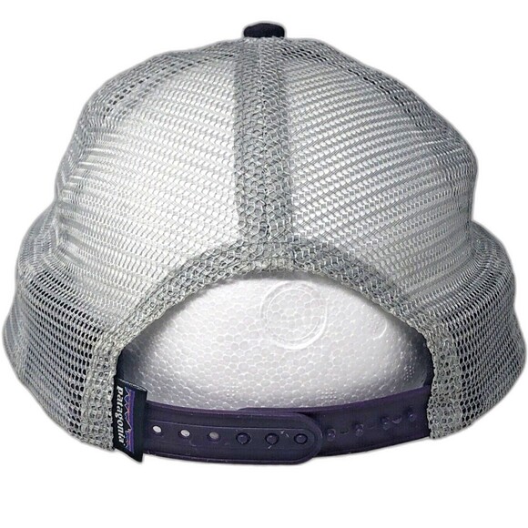 Patagonia Snap Back Trucker Hat Purple Mesh Cap VTG LOGO Patch Outdoors Hiking - Picture 4 of 9
